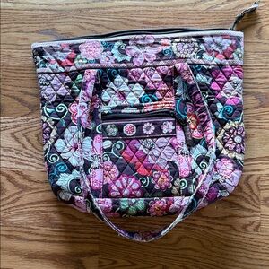 Vera Bradley Floral Quilted Tote - Pink and Purple